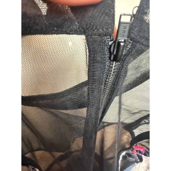 Self Portrait Floral Vine Overlay Mini Dress Sz. 2 - Picture 8 of 9